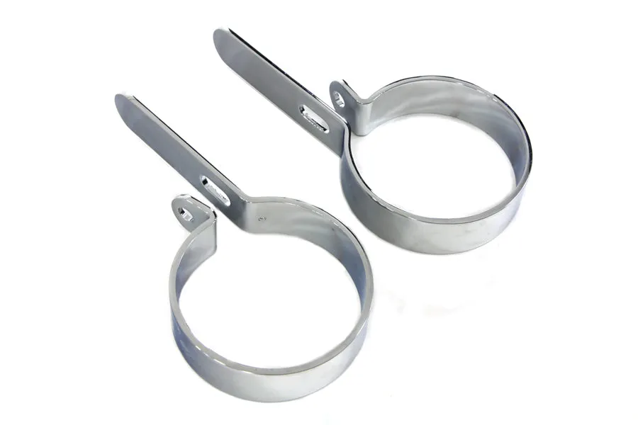 HARLEY Chrome 3 inch Muffler Hanger Clamp Set fits 0-  Custom, application