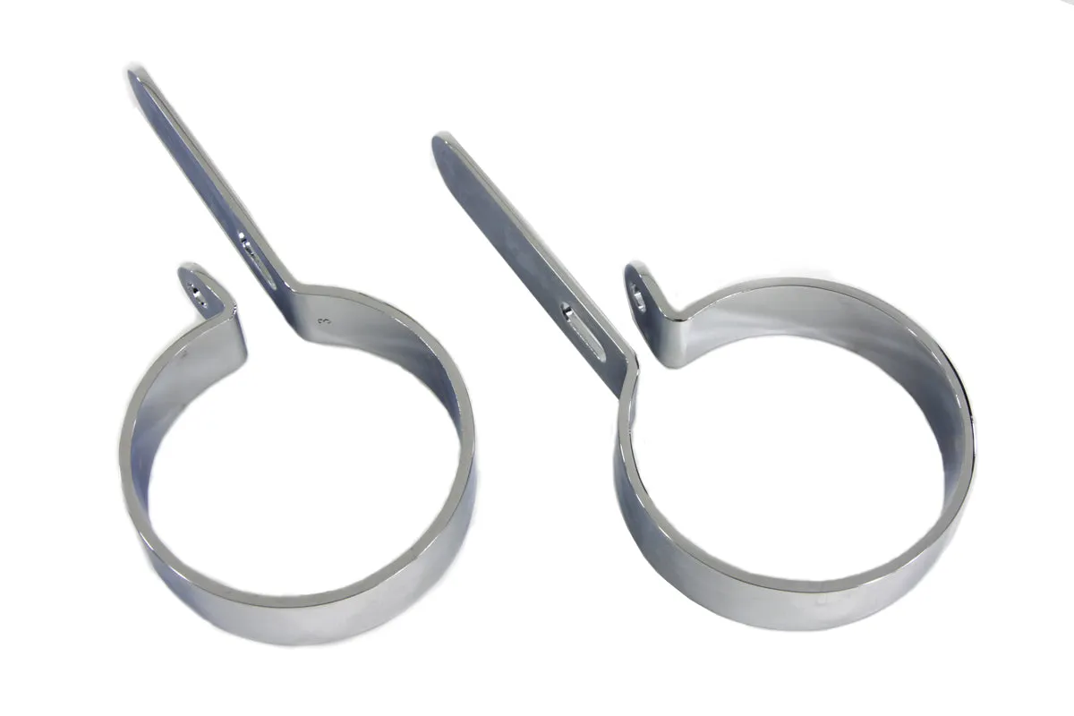 HARLEY Chrome 3 inch Muffler Hanger Clamp Set fits 0-  Custom, application