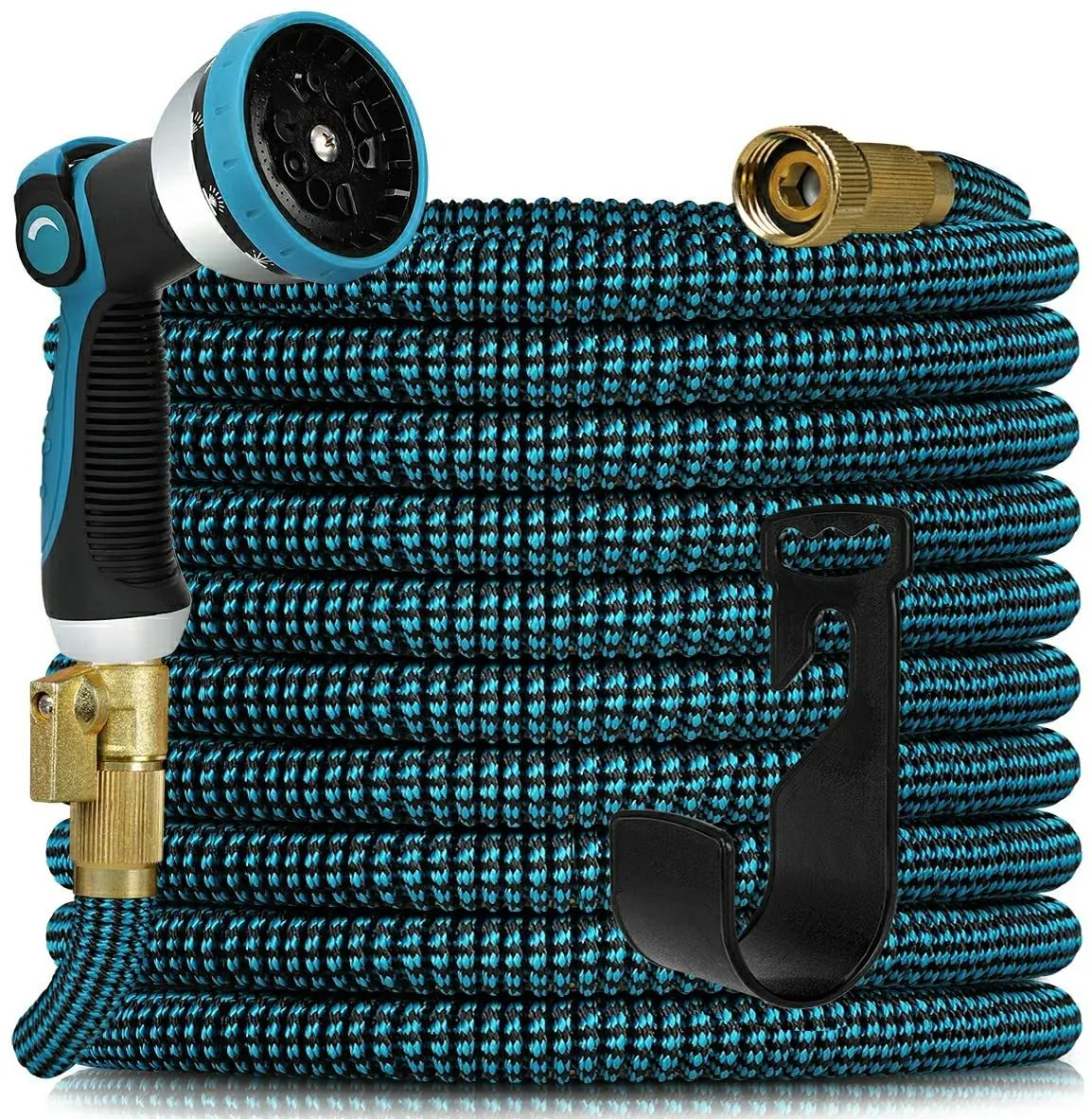 HARNMOR Expandable Garden Hose 100ft - Expanding Water Hose with 10 Function Nozzle, Easy Storage Garden Water Hose