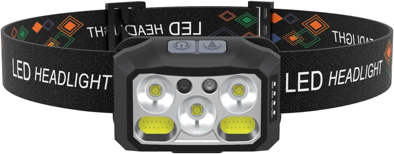 Headlamp Flashlight,a 300-lumen Ultra-Bright LED Rechargeable headlamp with White and red Lights It has 6 Outdoor Camping Modes Suitable for Running and Fishing