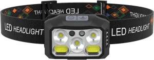 Headlamp Flashlight,a 300-lumen Ultra-Bright LED Rechargeable headlamp with White and red Lights It has 6 Outdoor Camping Modes Suitable for Running and Fishing