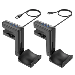 Headphone Bracket Swivel Mounted PCHeadset Display Stand Holder With USB Ports Hub Under Desk Earphones Hanger Hook