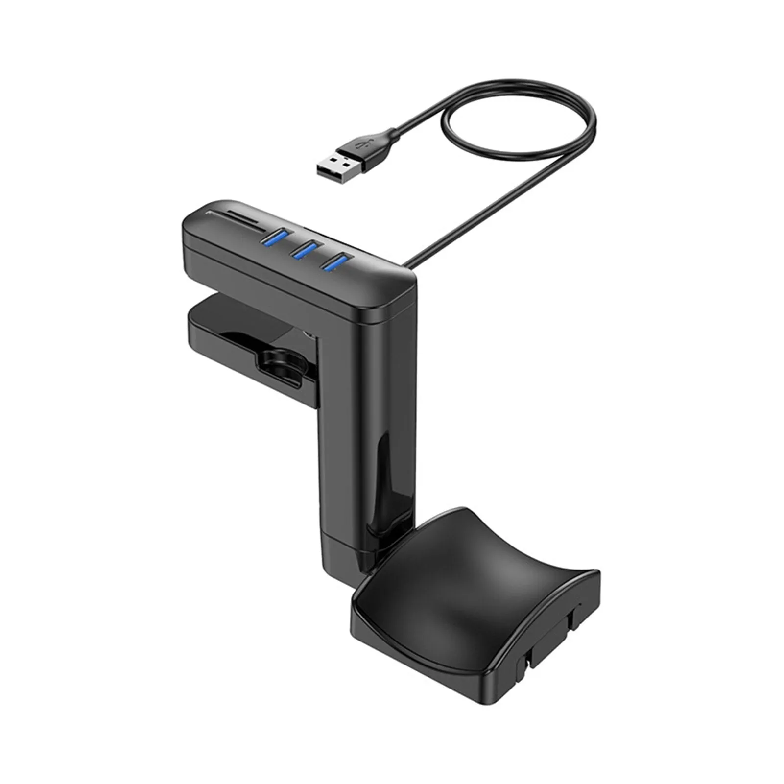 Headphone Bracket Swivel Mounted PCHeadset Display Stand Holder With USB Ports Hub Under Desk Earphones Hanger Hook