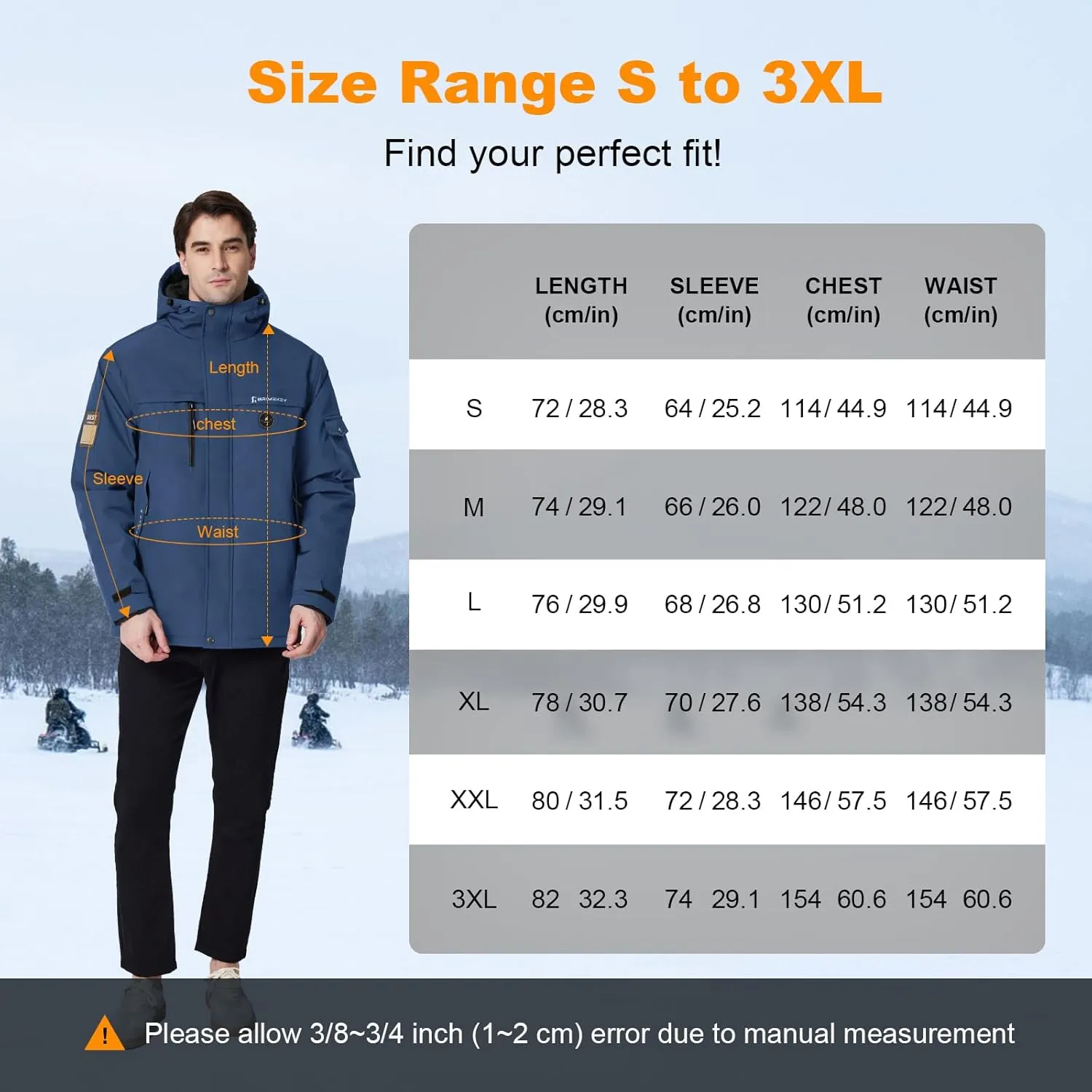 Heated Jacket for Men with Fleece Lining 12000mAh Battery Pack Windproof Waterproof Mens Heated Coat Skiing Hunting
