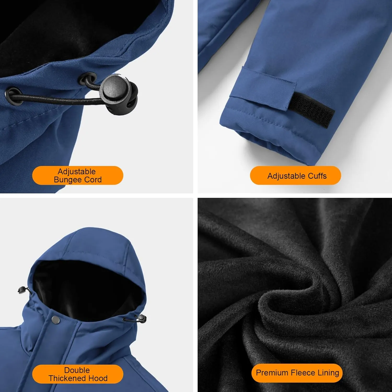 Heated Jacket for Men with Fleece Lining 12000mAh Battery Pack Windproof Waterproof Mens Heated Coat Skiing Hunting