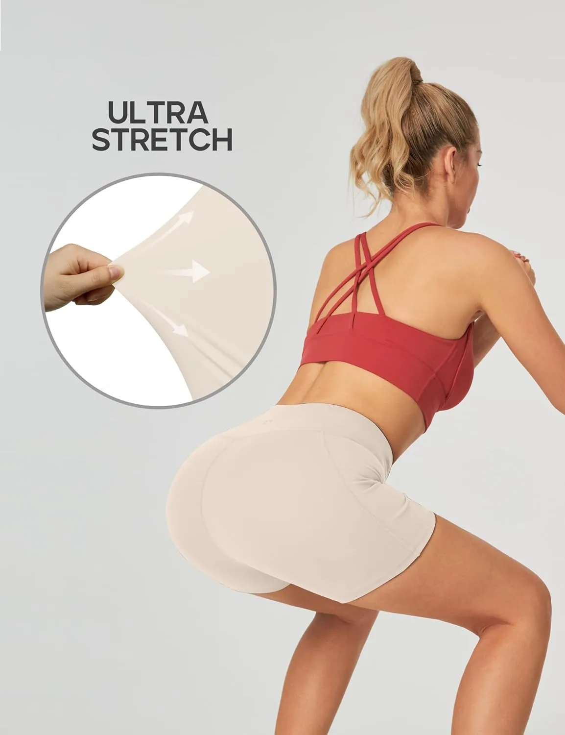 Heathyoga Biker Shorts Women Tummy Control 5" Workout Shorts Women with Pockets High Waisted Spandex Short for Gym Yoga