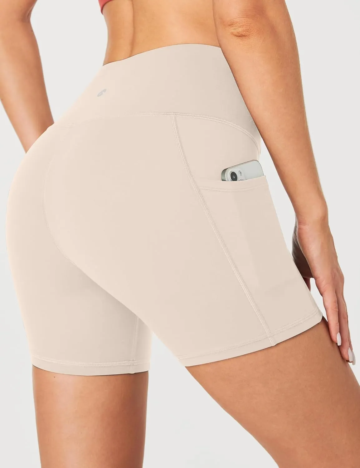 Heathyoga Biker Shorts Women Tummy Control 5" Workout Shorts Women with Pockets High Waisted Spandex Short for Gym Yoga