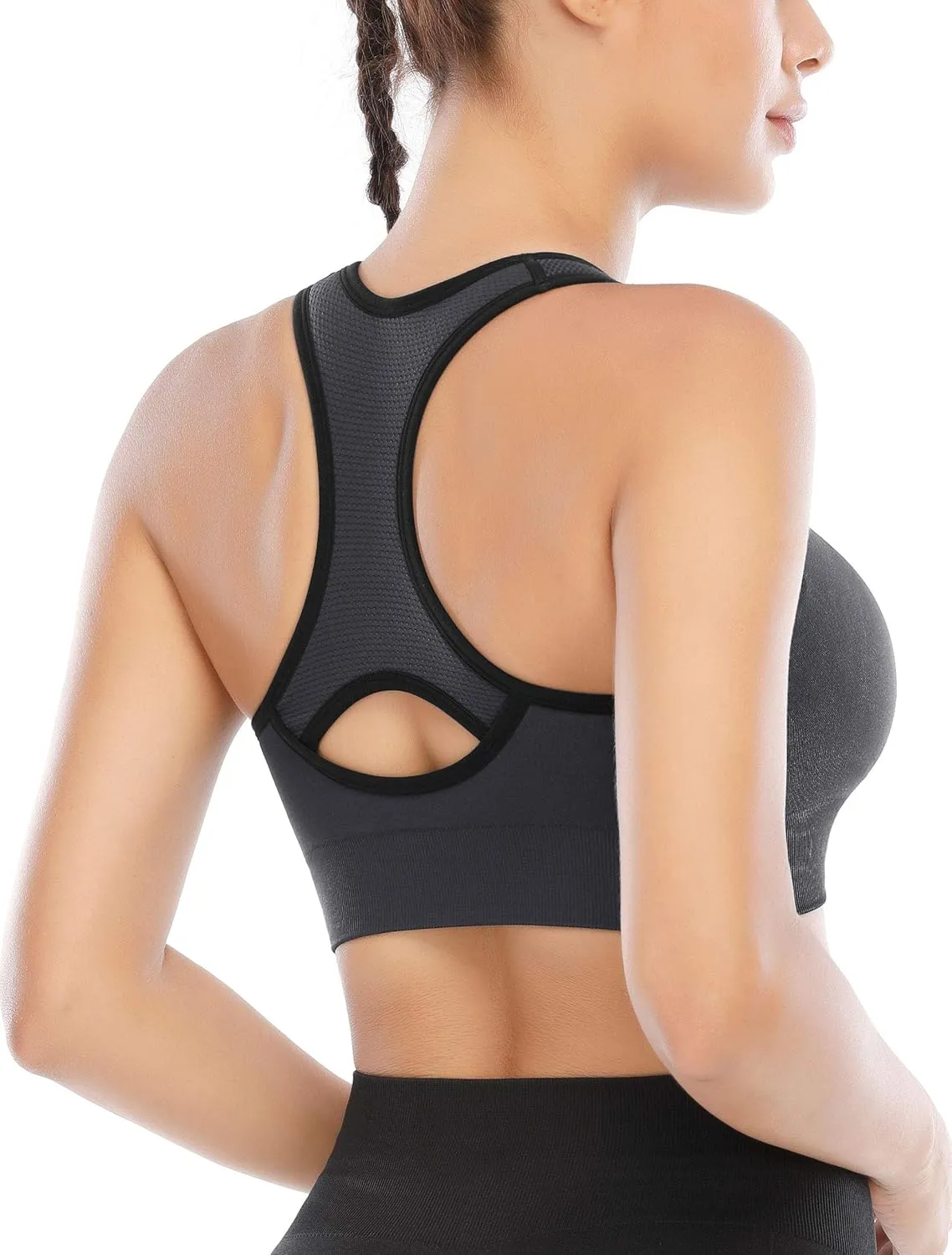 Heathyoga High Impact Sports Bras for Women High Support Padded Sports Bra Workout Bras for Women Racerback Bra for Yoga