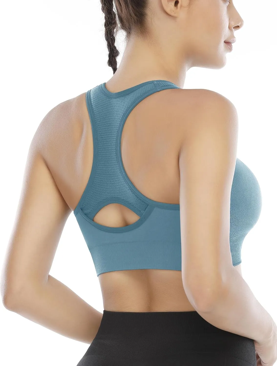Heathyoga High Impact Sports Bras for Women High Support Padded Sports Bra Workout Bras for Women Racerback Bra for Yoga