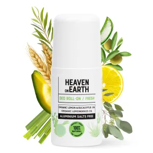 Heaven on Earth Natural Aluminum-Free Deodorant for Women – Long-Lasting Odor Protection, Sensitive Skin Friendly, Vegan, Organic Lemongrass & Eucalyptus Roll-On