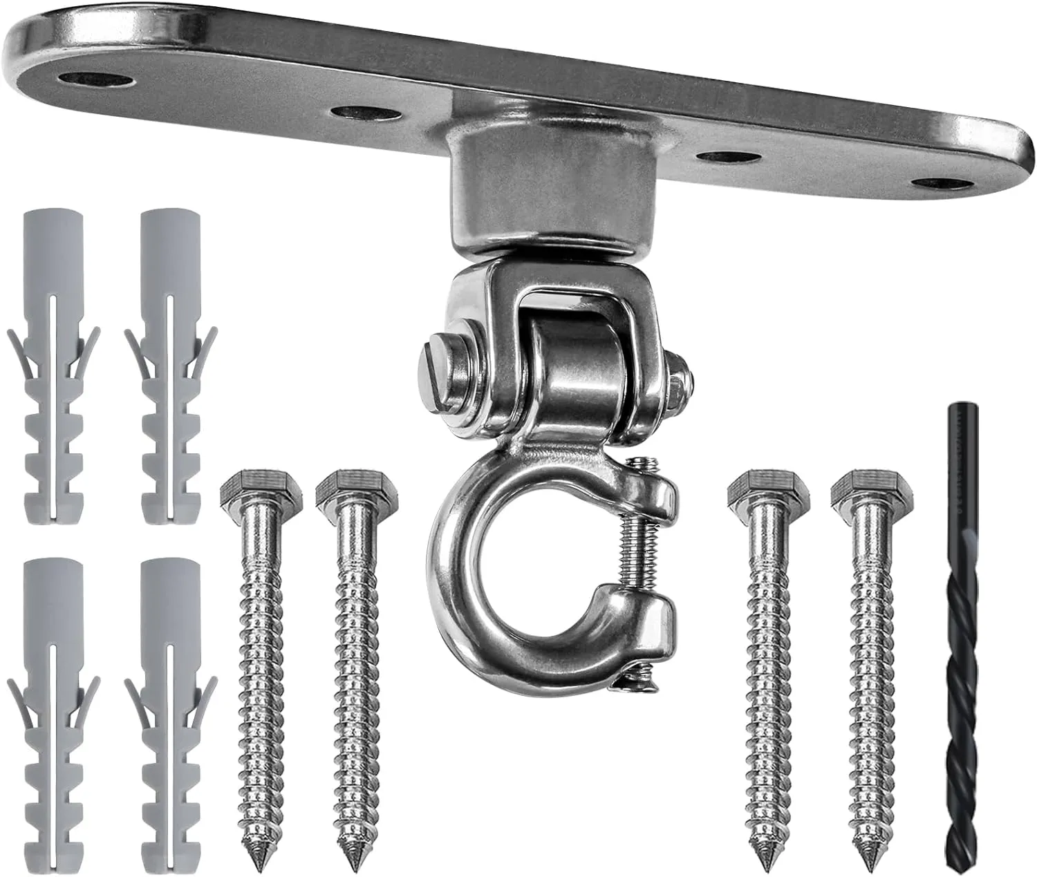 Heavy Duty Stainless Swing Hanger with Smooth Bearings 180° 360°Swing Hardware, 1500 lb Capacity Playground Yoga Hammock Chair Sandbag Porch Swing Bag