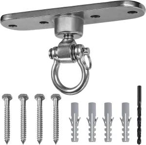 Heavy Duty Stainless Swing Hanger with Smooth Swing Bearings 180° 360°, 1500 lb Capacity for Indoor Outdoor Playground Yoga Hammock Chair Sandbag Porch Swing Bag