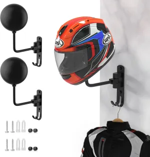 Helmet Hanger Wall Mount 180° Swivel Helmet Holder for Motorcycle Bike Racing Outerwear Sports Gear