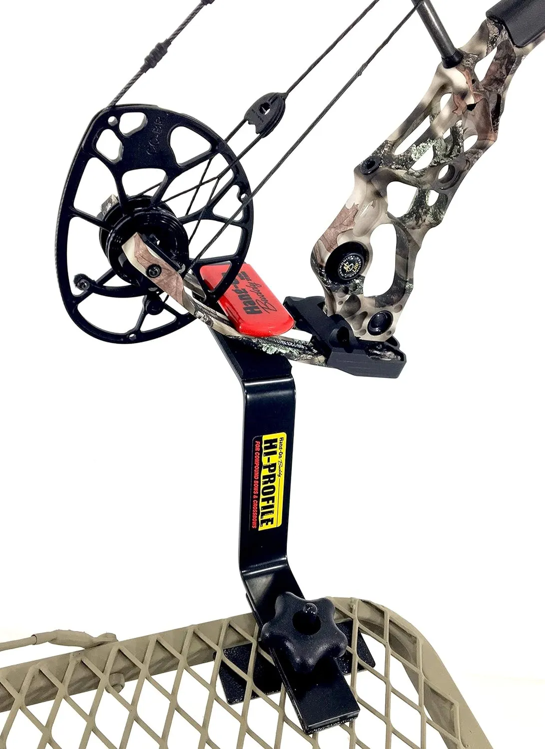 Hi-Profile Hang-On Buddy Hunting Bow Holder | Stainless Steel Bow Hangers for Tree Stand | Tree Stand Accessories for Hunting for Compound or Crossbow | Tree Stand Accessory Holder