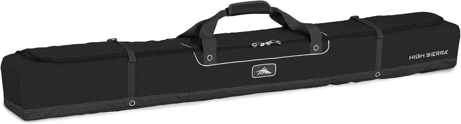High Sierra Padded Ski Bag for Single Pair of Skis, Black, Up to 6 Feet