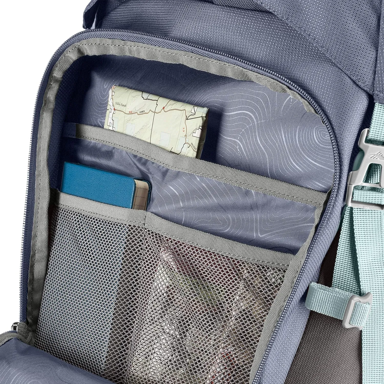 High Sierra Pathway Internal Frame Hiking Backpack, Grey Blue/Mercury/Blue Haze, 70L