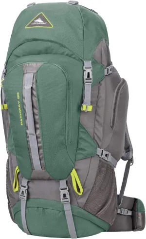 High Sierra Pathway Internal Frame Hiking Backpack, Pine/Slate/Chartreuse, 90L