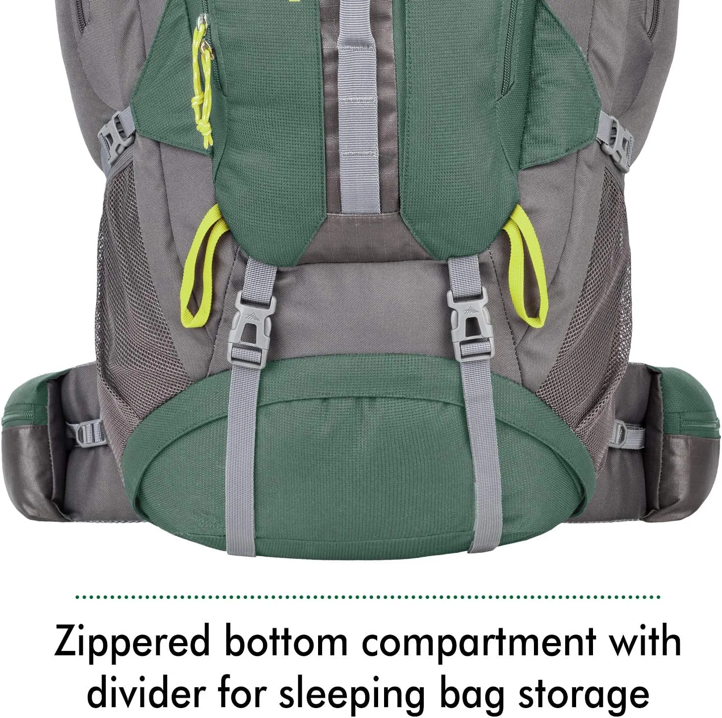High Sierra Pathway Internal Frame Hiking Backpack, Pine/Slate/Chartreuse, 90L