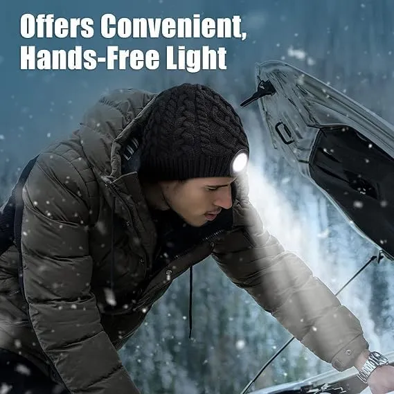 HIGHEVER LED Beanie Hat with Light: Christmas Stocking Stuffers for Men Adult Winter Gift