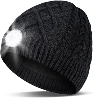 HIGHEVER LED Beanie Hat with Light: Christmas Stocking Stuffers for Men Adult Winter Gift