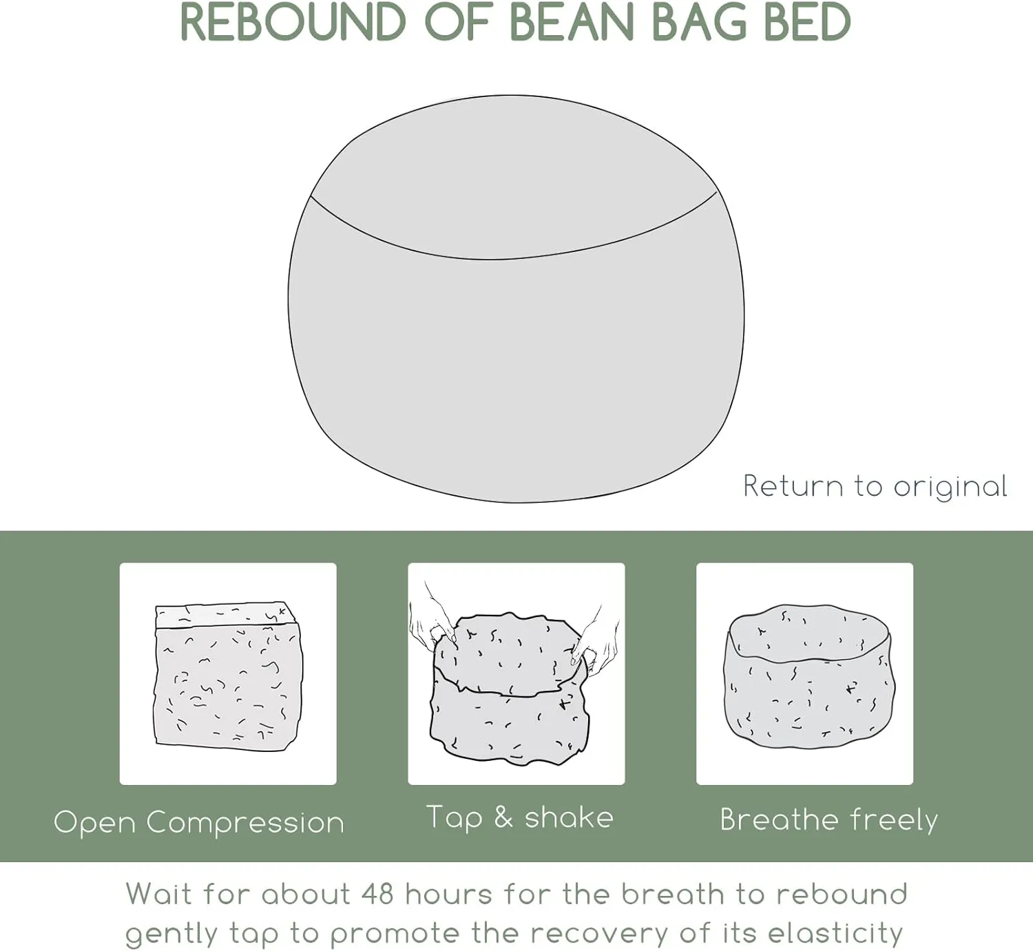 HIGOGOGO Giant Bean Bag Chair Bed for Adults,Convertible Beanbag Folds from Lazy Chair to Floor Mattress Bed,Large Floor Sofa Couch with High-Density Foam Filling, Machine Washable