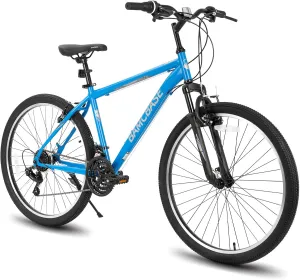 Hiland Women 26 Inch Mountain Bike, Mens and Womens Bicycle with 21 Speed, High-Carbon Steel Frame Mountain Bicycle, Sport MTB for Men Adult Blue