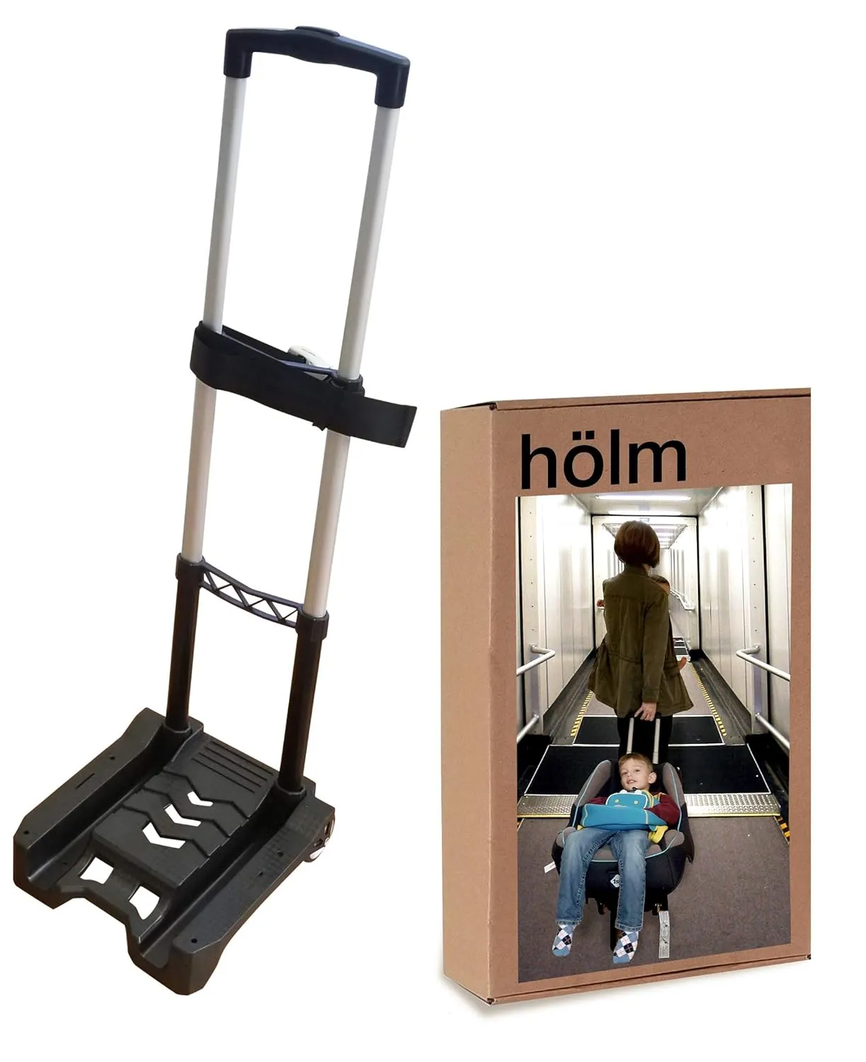 Holm Airport Car Seat Stroller Travel Cart and Child Transporter - A Carseat Roller for Traveling. Foldable, storable, and stowable Under Your Airplane seat or Over Head Compartment.