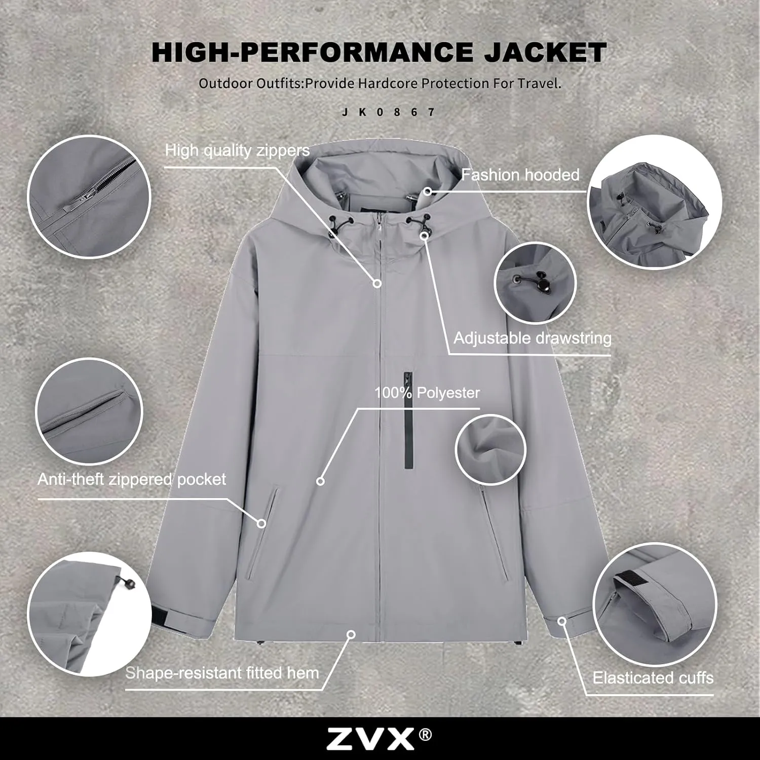 Hooded Assault Suit Men'S Outdoor Solid Color Jacket Windproof And Waterproof Mountaineering Workwear Jacket