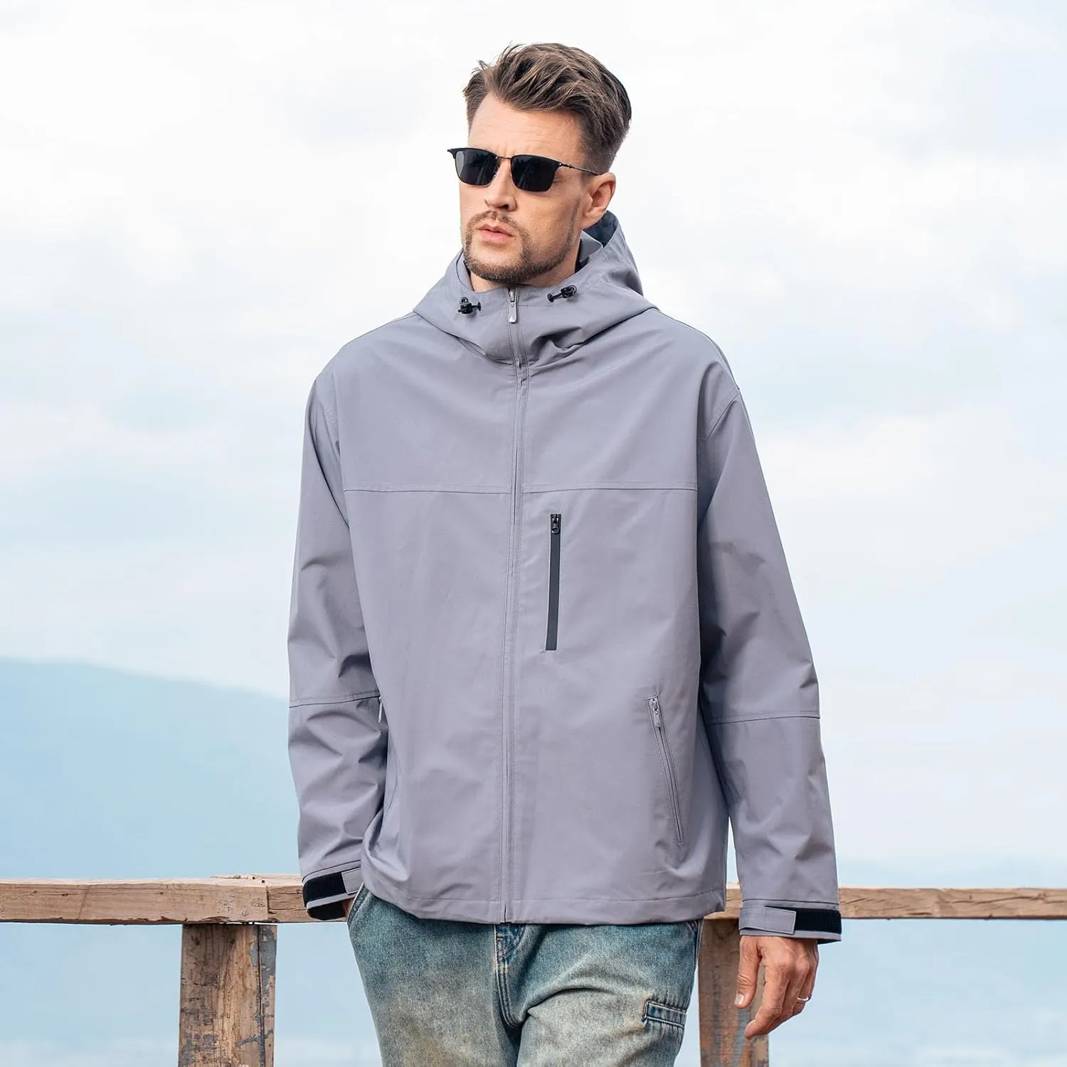Hooded Assault Suit Men'S Outdoor Solid Color Jacket Windproof And Waterproof Mountaineering Workwear Jacket