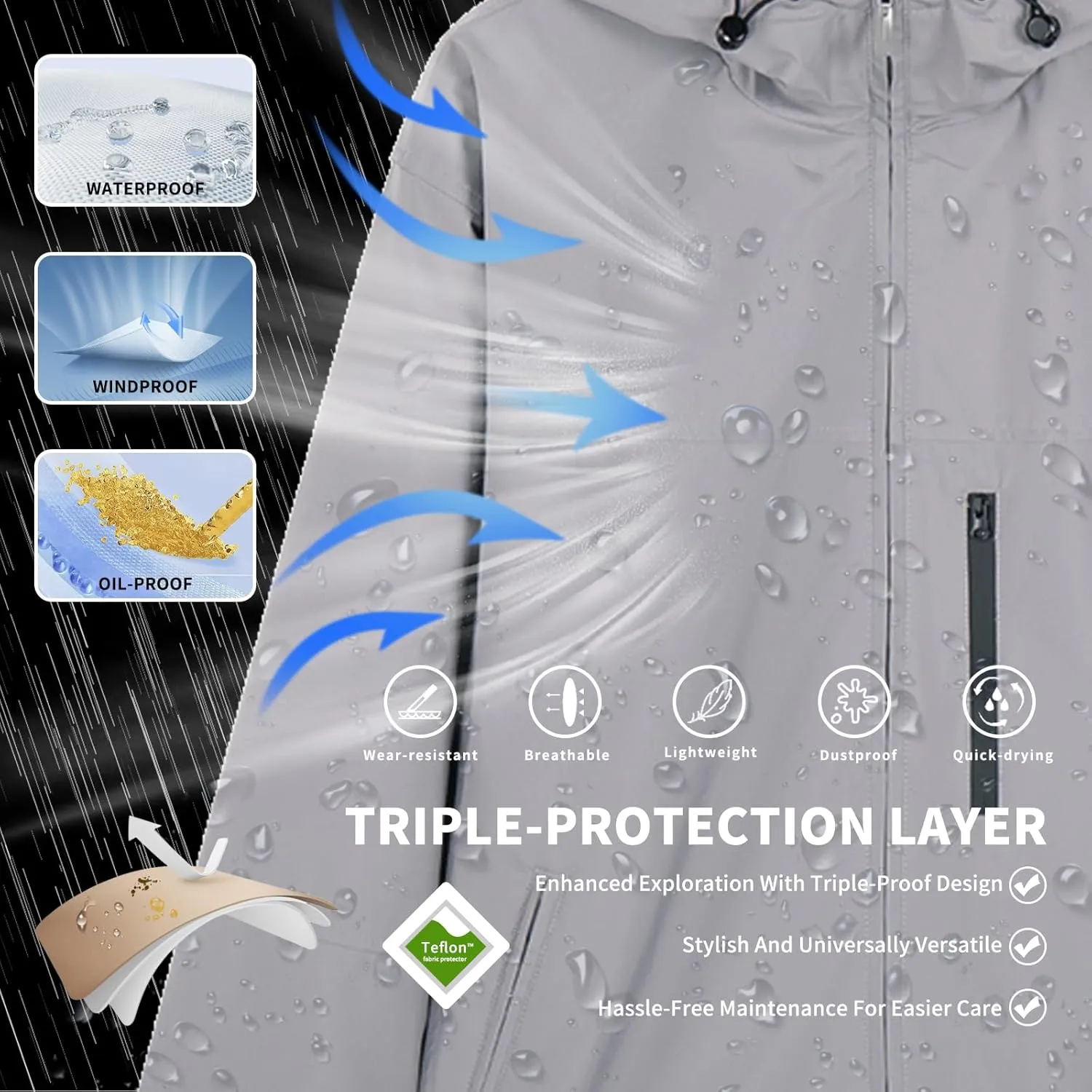 Hooded Assault Suit Men'S Outdoor Solid Color Jacket Windproof And Waterproof Mountaineering Workwear Jacket