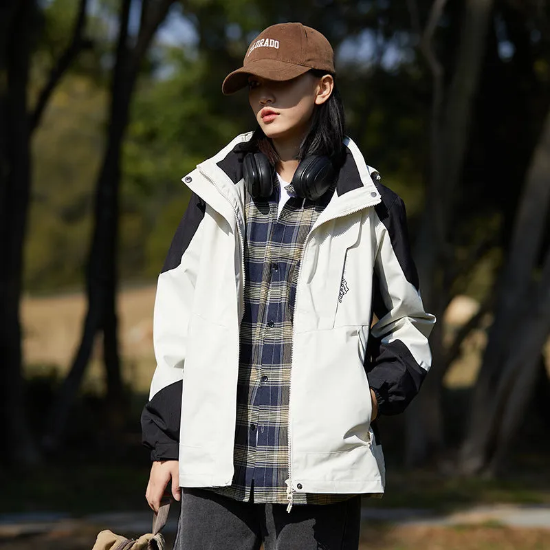 Hooded spring and autumn outdoor hard shell windproof thin coat fashion mountain jacket Camping Hiking Jackets