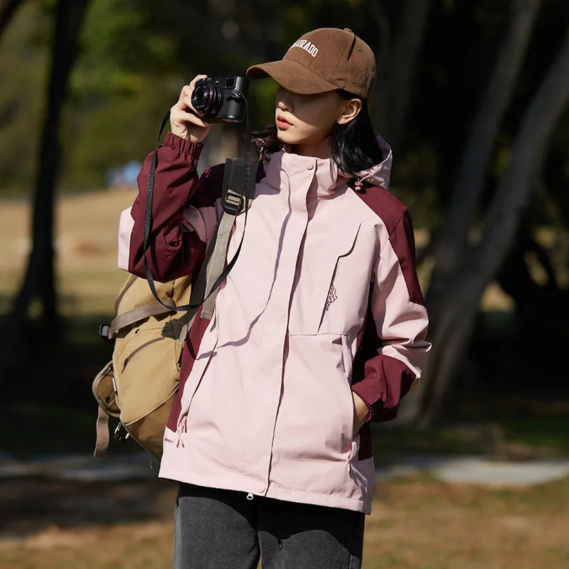 Hooded spring and autumn outdoor hard shell windproof thin coat fashion mountain jacket Camping Hiking Jackets