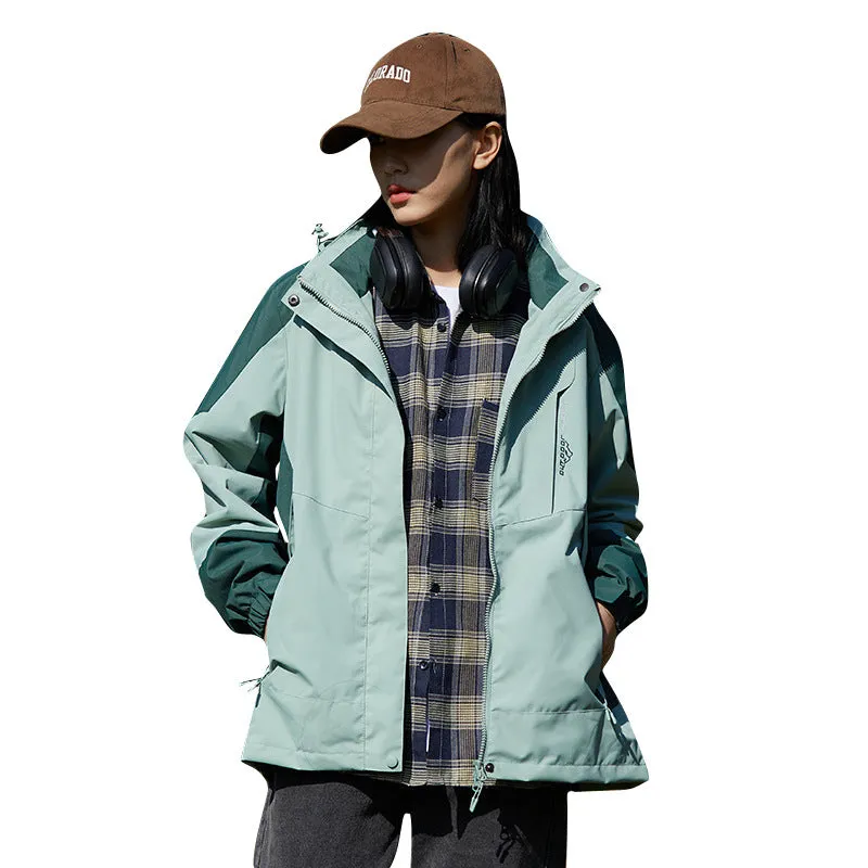 Hooded spring and autumn outdoor hard shell windproof thin coat fashion mountain jacket Camping Hiking Jackets
