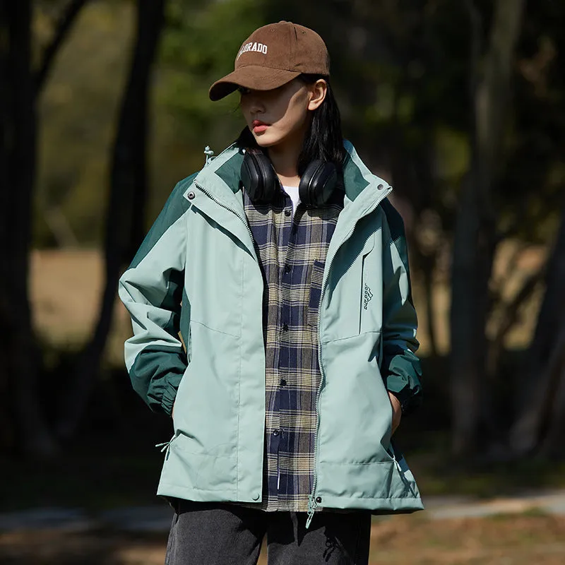 Hooded spring and autumn outdoor hard shell windproof thin coat fashion mountain jacket Camping Hiking Jackets