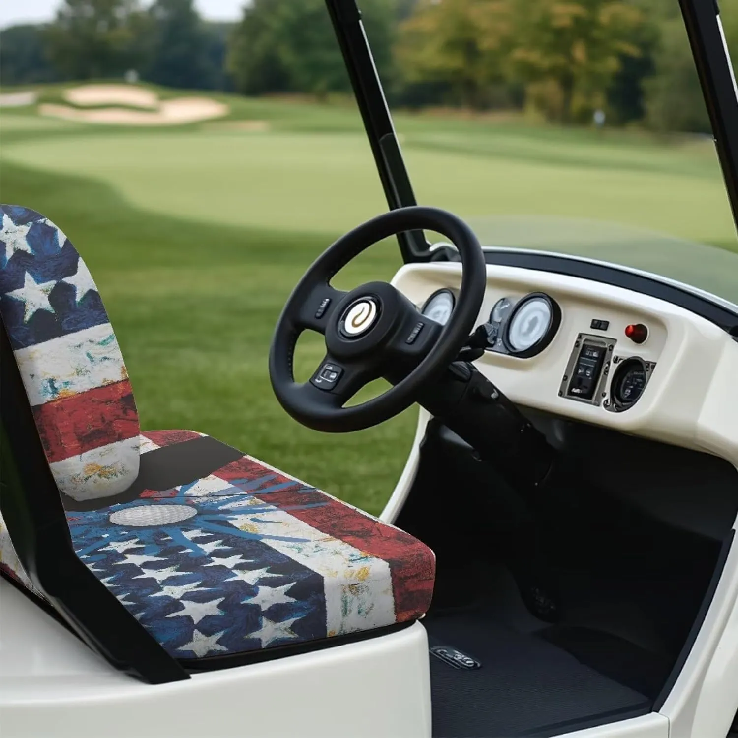 Horeset Golf Cart Front Seat Covers for Hot Weather, No Stapler Needed, Golf Cart Seat Covers Set Fit All Golf Cart Brand