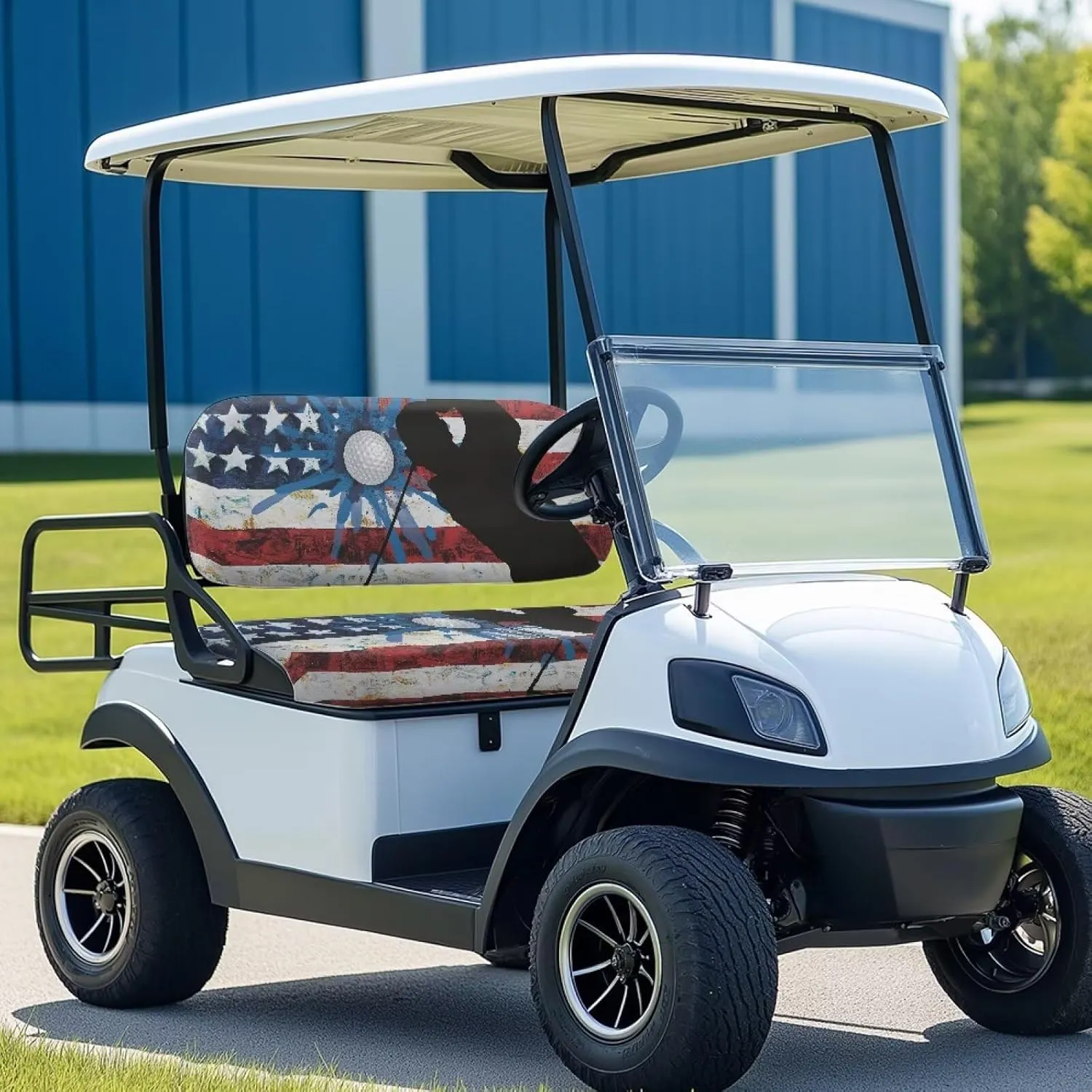 Horeset Golf Cart Front Seat Covers for Hot Weather, No Stapler Needed, Golf Cart Seat Covers Set Fit All Golf Cart Brand