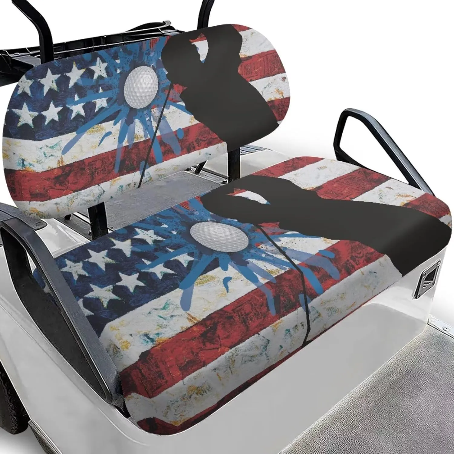 Horeset Golf Cart Front Seat Covers for Hot Weather, No Stapler Needed, Golf Cart Seat Covers Set Fit All Golf Cart Brand