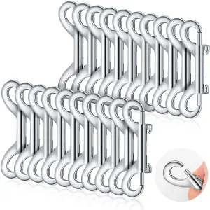 Hotop 20 Pcs 3.5 Inch Double Ended Bolt Snaps Hooks Zinc Alloy Trigger Chain Metal Clips Key Holder for Linking Key Chain Dog Leash Collar Pet Sling Feed Buckets(Silver)
