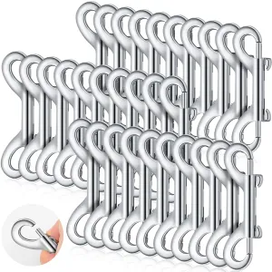 Hotop 30 Pcs 3.5 Inch Double Ended Bolt Snaps Hooks Zinc Alloy Trigger Chain Metal Clips Key Holder for Linking Key Chain Dog Leash Collar Pet Sling Feed Buckets(Silver)