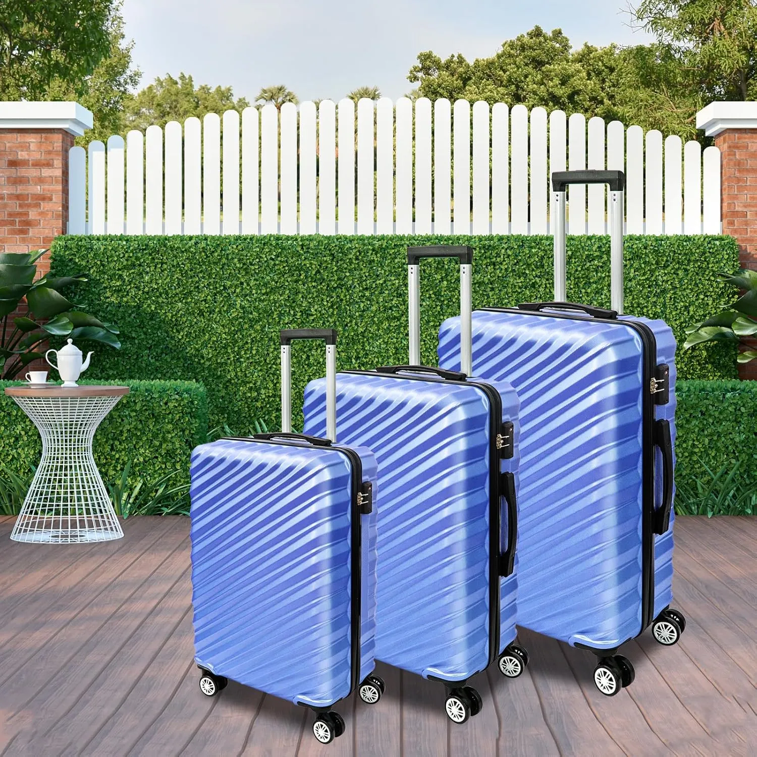 HOUAGI Luggage Sets 3 Piece,Hardshell Luggage Sets with Spinner Wheels,Lightweight Travel Large Suitcase Sets with TSA Lock,Lavender purple(20/24/28in