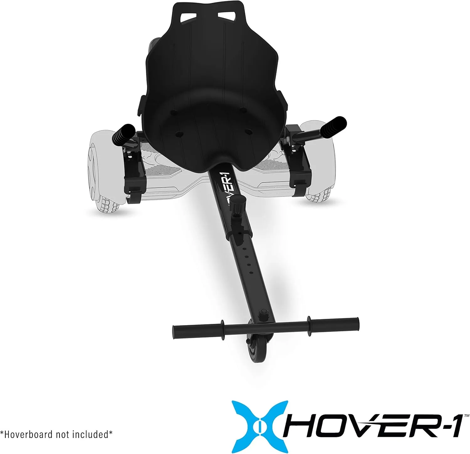 Hover-1 Falcon-1 Buggy Attachment | Turbo LED Lights, Compatible with All 6.5" & 8" Hoverboards, Hand-Operated Rear Wheel Control, Adjustable Frame, Easy Install