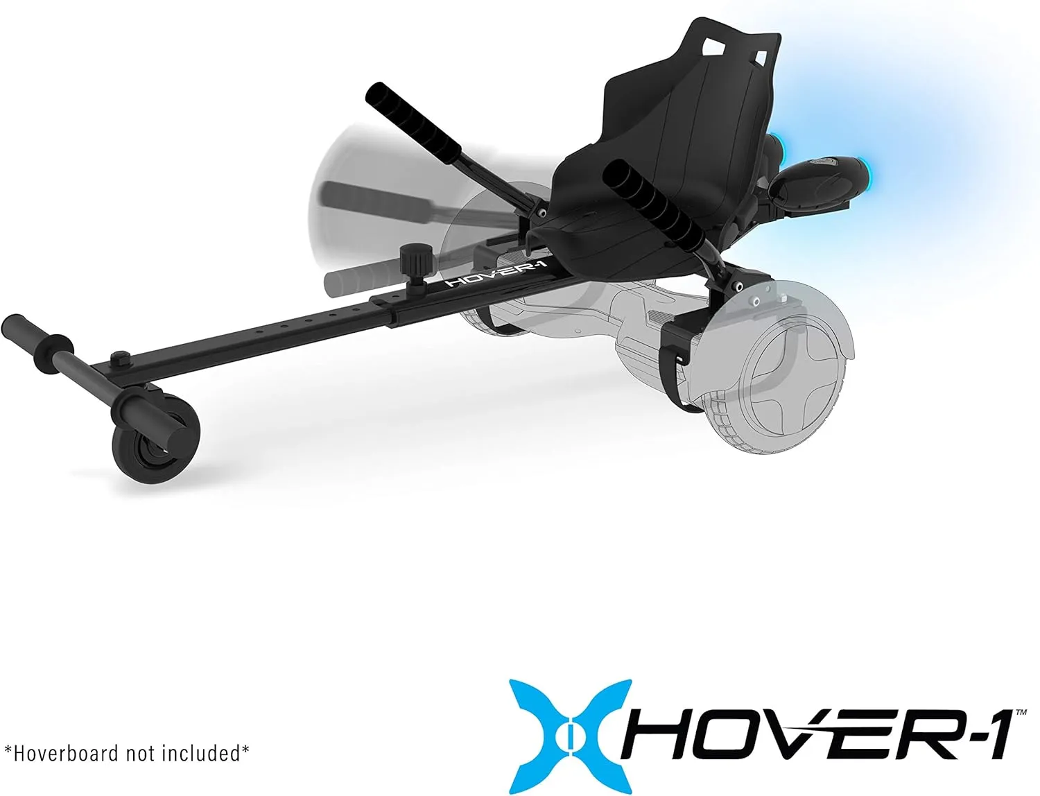 Hover-1 Falcon-1 Buggy Attachment | Turbo LED Lights, Compatible with All 6.5" & 8" Hoverboards, Hand-Operated Rear Wheel Control, Adjustable Frame, Easy Install