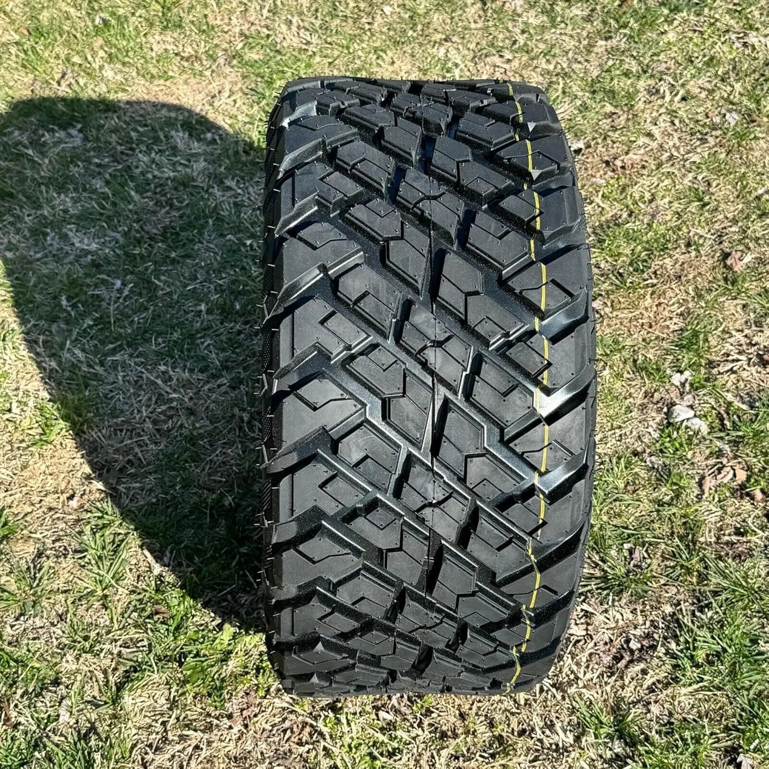 Huskey Golf Cart 14" Matte Bronze Huntsman Wheels W/ 23x10-14 All Terrain/Street Tires (DOT), Set of 4, 16x Lug Nuts, 4x Center Caps