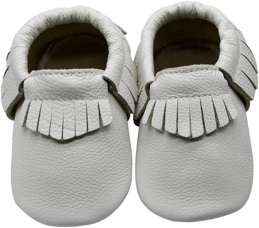 iEvolve Baby Leather Shoes Baby First Walking Shoes Baby Tassel Shoes Soft Sole Crib Shoes Baby Moccasins