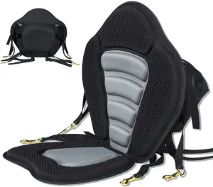 iMeshbean Deluxe Padded Kayak Seat,Fishing Boat Seat,Universal Adjustable Kayak Seats with Storage Bag,Detachable Comfortable Kayak Seat Cushion Fitting for Kayaking, Canoeing etc