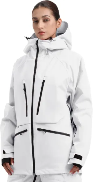 IMPHUT Mens Snowboard Jacket Baggy Womens Ski Jacket Insulated Waterproof Windproof Snow Outerwear Winter Hooded Coat