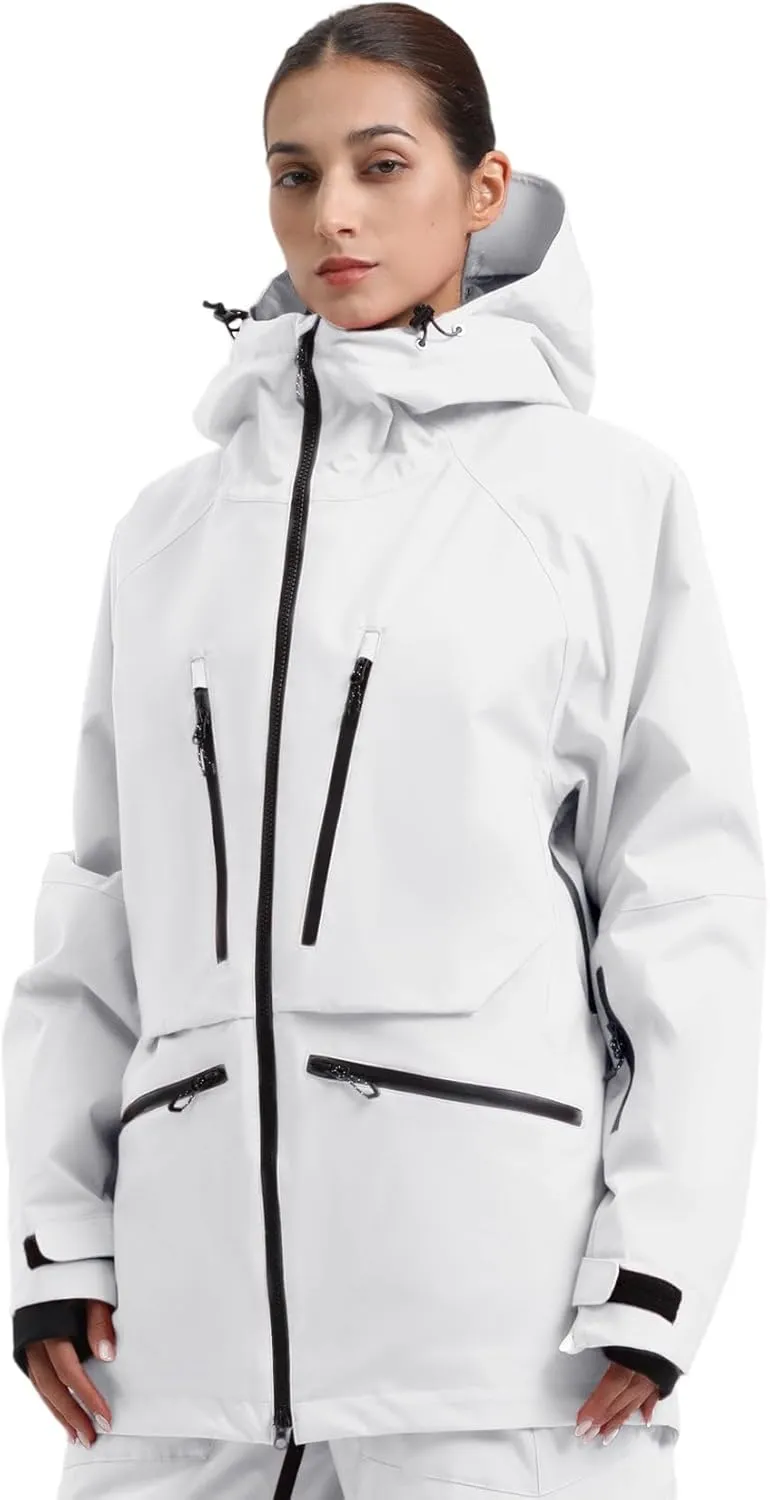 IMPHUT Mens Snowboard Jacket Baggy Womens Ski Jacket Insulated Waterproof Windproof Snow Outerwear Winter Hooded Coat