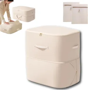 Implicationi Ultra Space Saving Self Compression Organizer, Implicationi Compression Organizer, Large Capacity Compression Bags for Travel, for Clothes, Comforters (Apricot,2Floo21.25*16.53*23.62in)