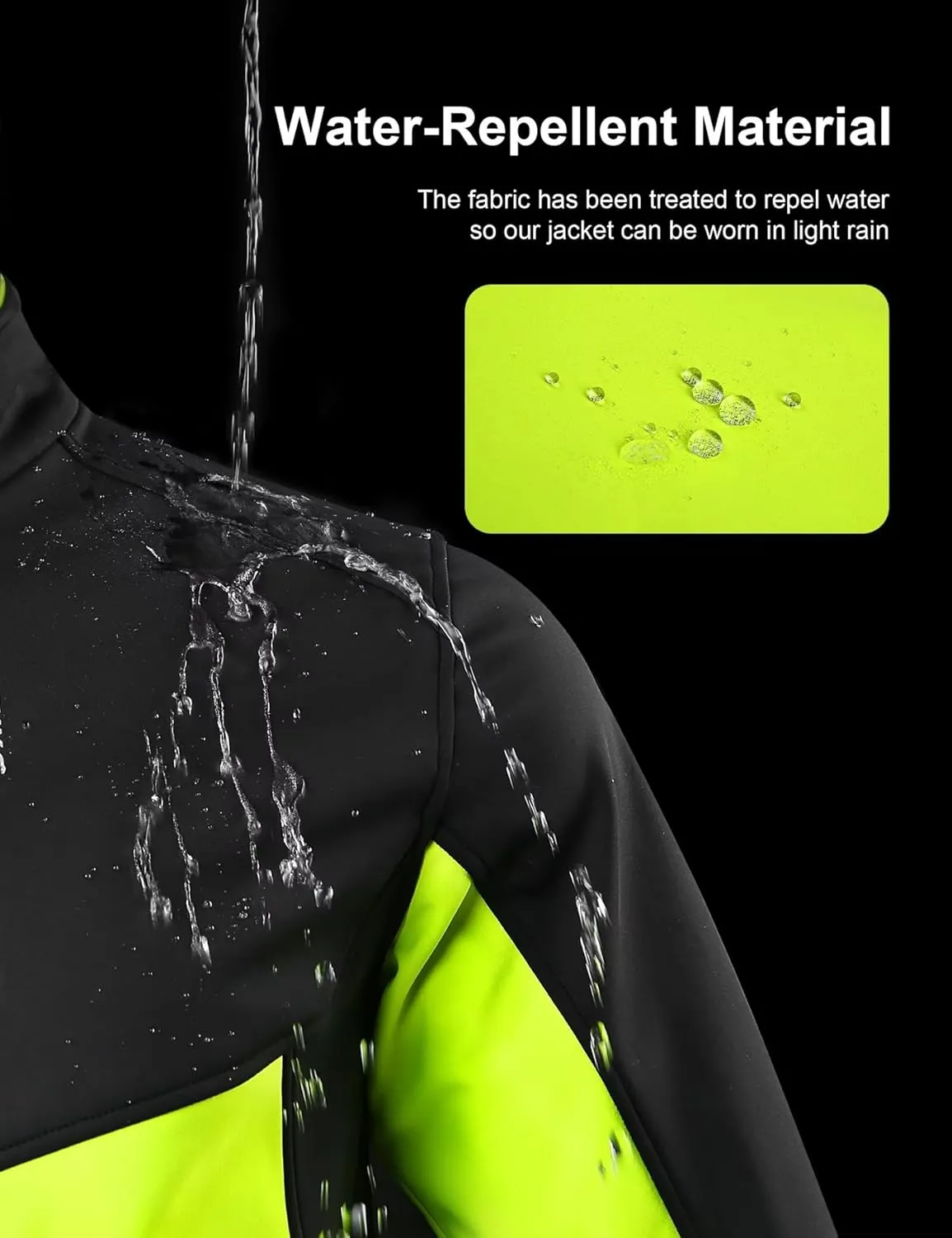 INBIKE Cycling Jacket for Men Running Biking Jackets Mens Windbreaker Reflective Windproof Fleece Lined Cold Weather