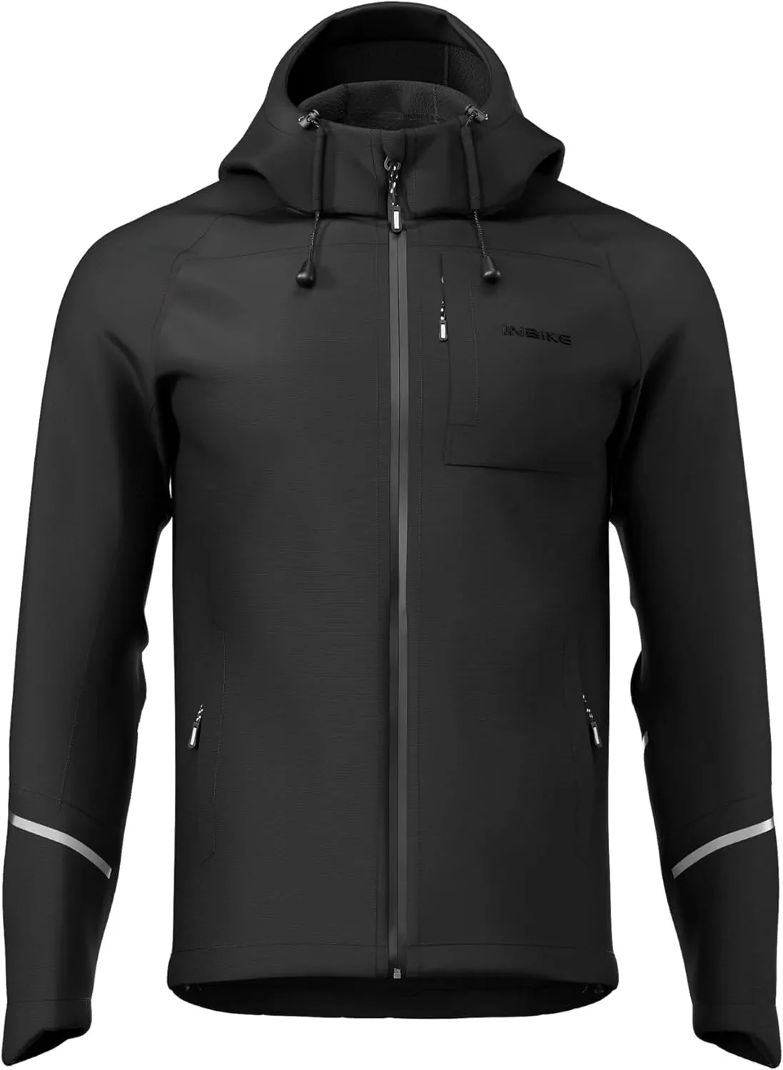 INBIKE Winter Cycling Jackets for Men Thermal Bike Jackets Windproof Cold Weather Hooded Jacket for Biking Running Hiking